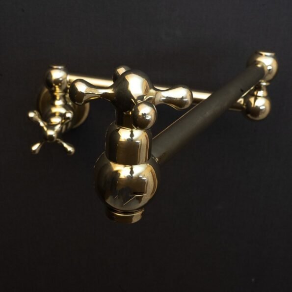 Unlacquered Brass Pot Filler with Cross Handle