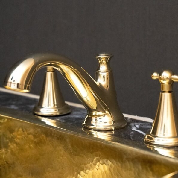 Unlacquered Brass 3 Holes Bathroom Faucet - Image 8