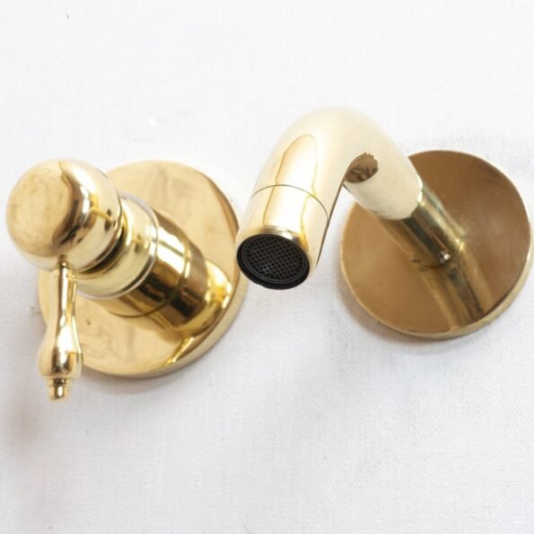 Unlacquered Brass Wall Mounted Mixer Faucet - Image 7