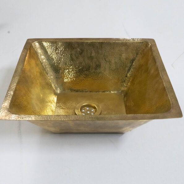 Handcrafted Undermount Hammered Brass Sink - Image 7