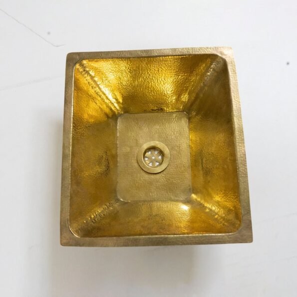 Handcrafted Undermount Hammered Brass Sink - Image 8