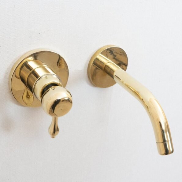 Unlacquered Brass Wall Mounted Mixer Faucet - Image 3