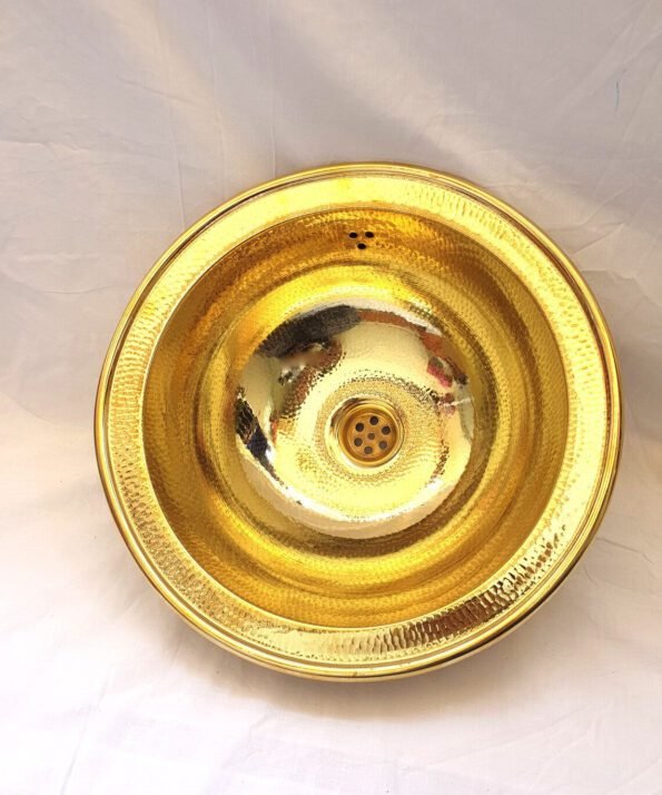 Moroccan brass sink, large sink , brass moroccan sink hammered gold color round handmade ,