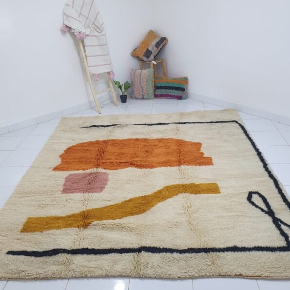 HIDY (Ultra Fluffy Beni rug) | 10x8 Ft | 300x2,50 m | Moroccan Beni Mrirt Rug | 100% wool handmade - Image 2