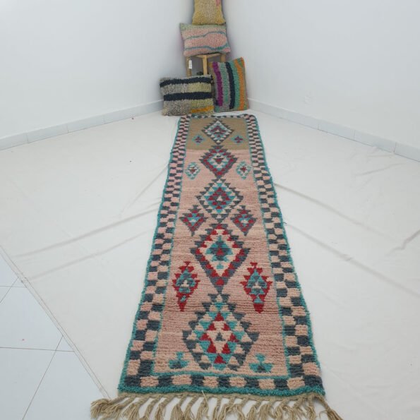 MRAH Runner | 11'3x2'7 Ft | 3,44x0,83 m | Moroccan Colorful Rug | 100% wool handmade - Image 2