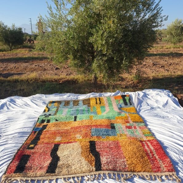 MOROCCAN BOUJAAD RUG | Moroccan Berber Rug | Colorful Rug Moroccan Carpet | Authentic Handmade Berber Bedroom Rugs | 9'8x6'6 Ft | 3x2m - Image 2