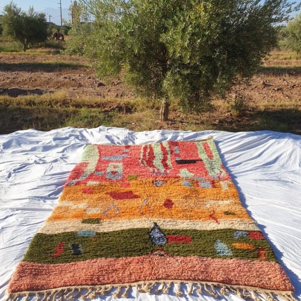 MOROCCAN BOUJAAD RUG | Moroccan Berber Rug | Colorful Rug Moroccan Carpet | Authentic Handmade Berber Bedroom Rugs | 9'4x5'6 Ft | 2,85x1,72m - Image 2