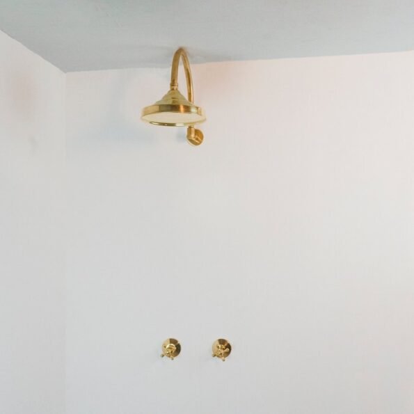 Handcrafted unlacquered brass shower system - Image 3