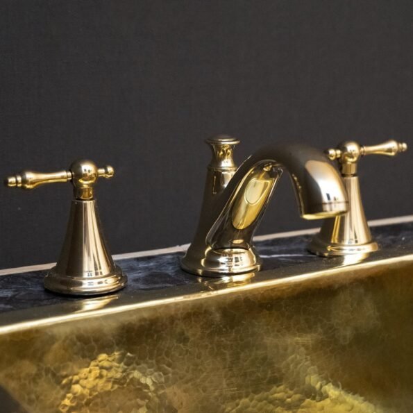 Unlacquered Brass 3 Holes Bathroom Faucet - Image 16