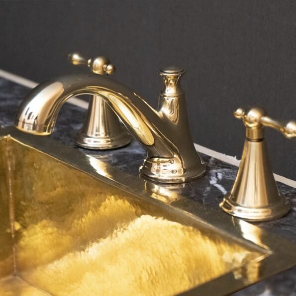 Unlacquered Brass 3 Holes Bathroom Faucet - Image 17