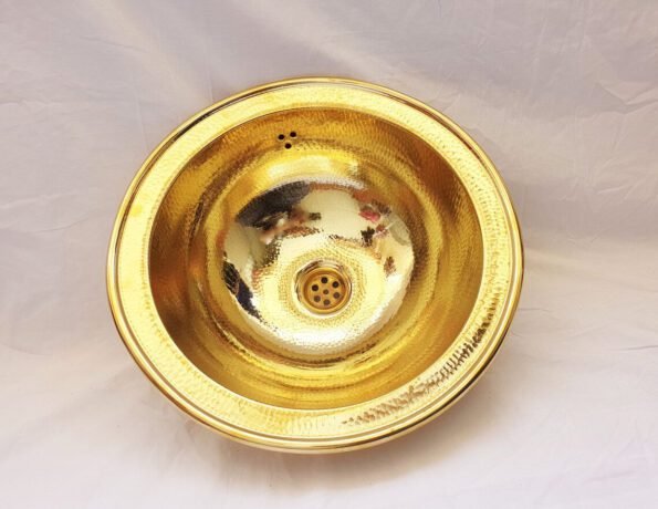 Moroccan brass sink, large sink , brass moroccan sink hammered gold color round handmade , - Image 2