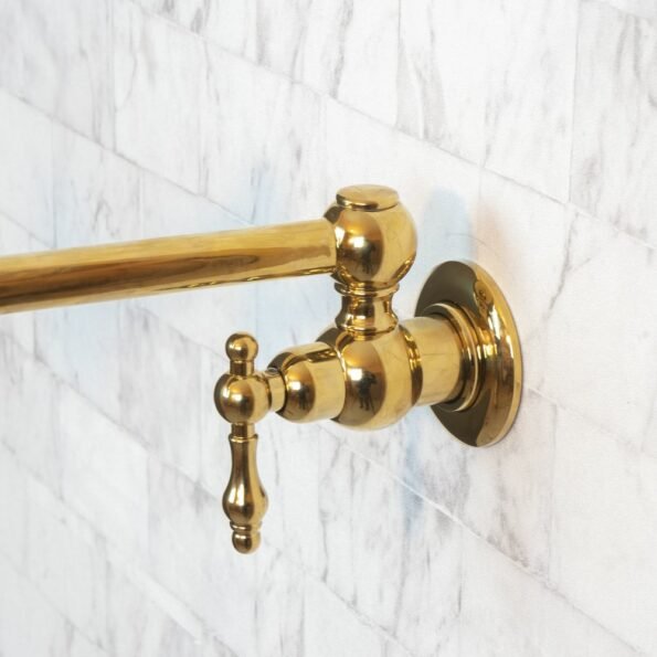 Unlacquered Brass Pot Filler with Lever Handle - Image 2