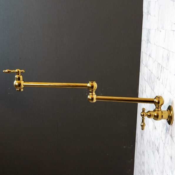 Unlacquered Brass Pot Filler with Lever Handle - Image 3