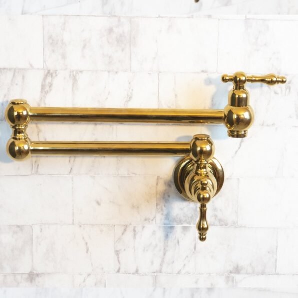 Unlacquered Brass Pot Filler with Lever Handle - Image 4