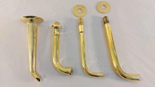 Unlacquered Brass Wall Mount Tub Filler With Handheld Shower Head - Image 8