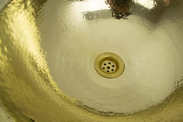 Handcrafted hammered round solid brass sink, drop in customizable brass kitchen sink (16,125) - Image 4