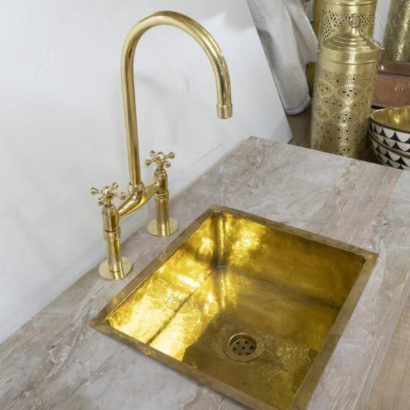 Brass Bridge Kitchen Faucet - Image 4