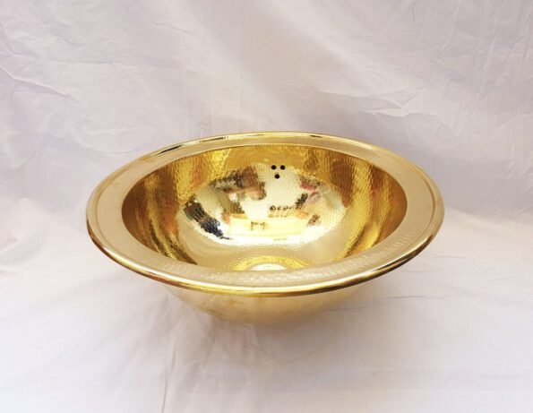 Moroccan brass sink, large sink , brass moroccan sink hammered gold color round handmade , - Image 5