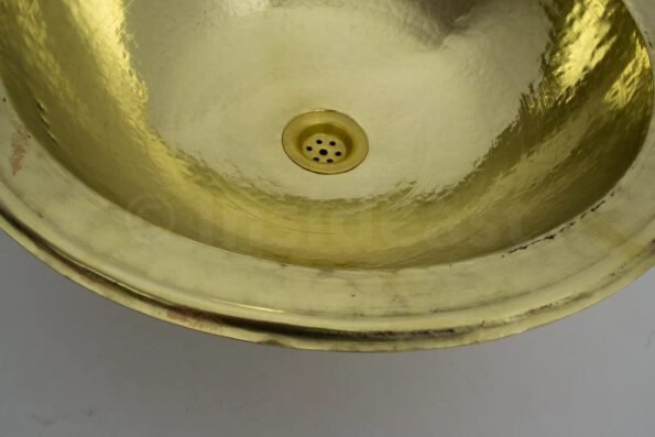 Handcrafted hammered round solid brass sink, drop in customizable brass kitchen sink (16,125) - Image 5