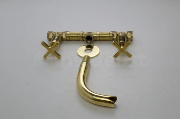 antique brass wall mount faucet - brass wall mount bathroom faucet ISW05 - Image 5