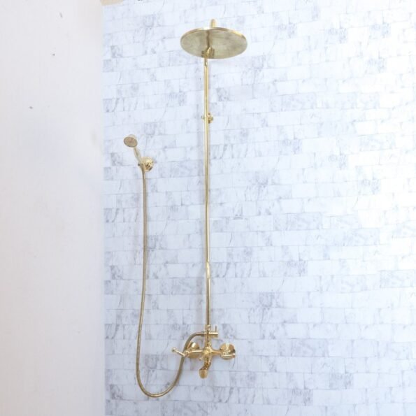 Unlacquered brass shower tub filler - Image 10