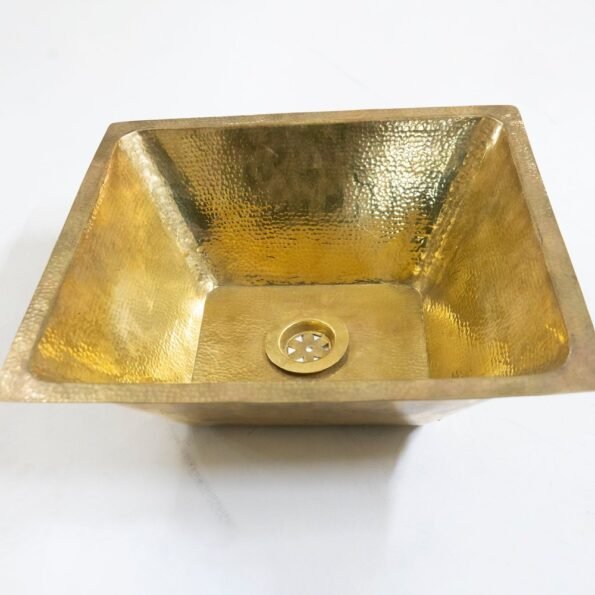 Handcrafted Undermount Hammered Brass Sink - Image 3