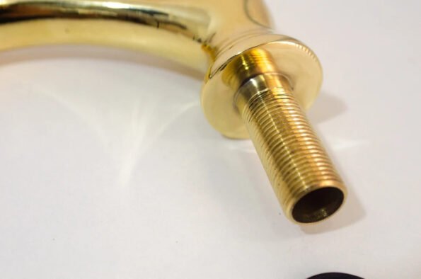 Unlacquered brass single hole bathroom faucet, vintage flat cross tap ibf02 - Image 5