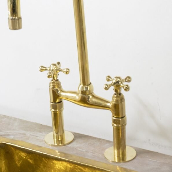 Brass Bridge Kitchen Faucet - Image 6