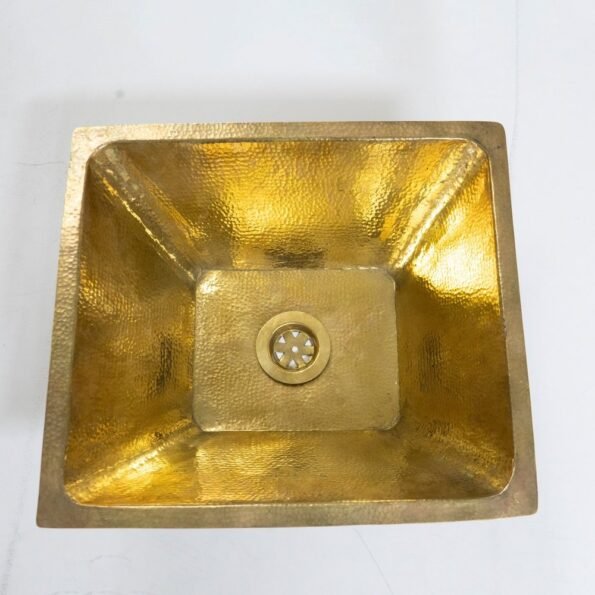 Handcrafted Undermount Hammered Brass Sink - Image 4