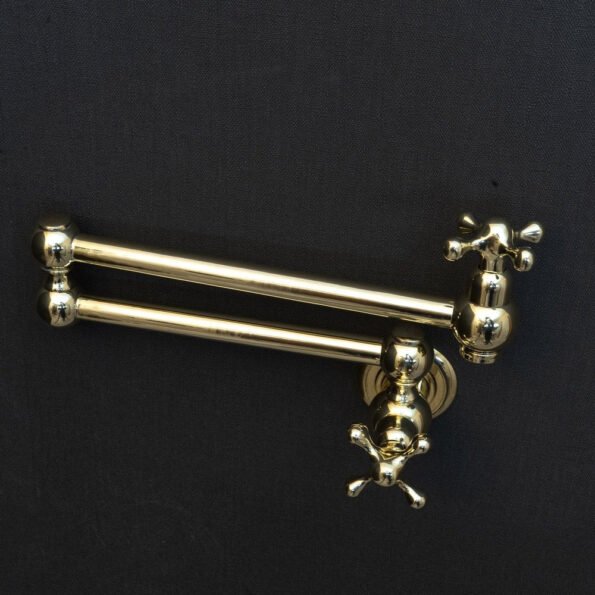 Unlacquered Brass Pot Filler with Cross Handle - Image 5