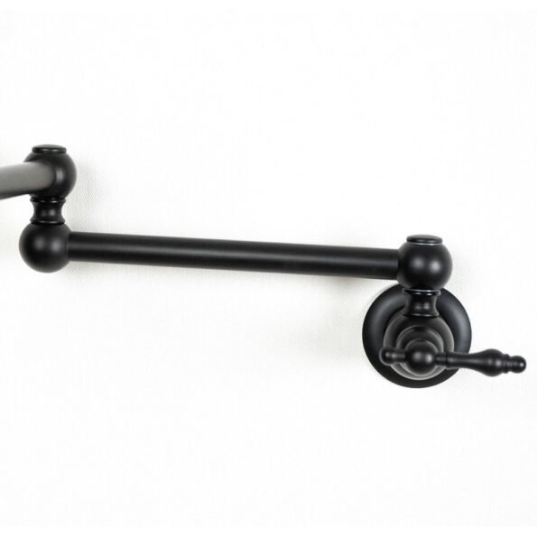 Black Brass Pot Filler With Copper Cross Handles - Image 9