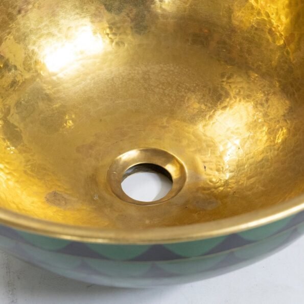 Hammered Brass And Wood Vessel Sink - Image 6