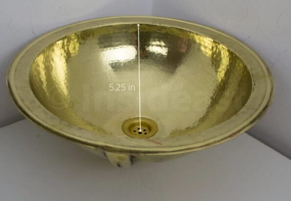 Handcrafted hammered round solid brass sink, drop in customizable brass kitchen sink (16,125) - Image 8