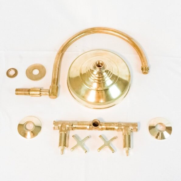 Handcrafted unlacquered brass shower system - Image 5