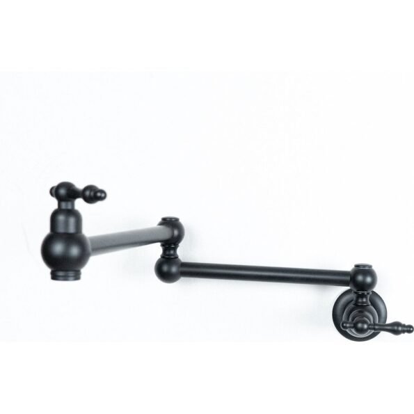 Black Brass Pot Filler With Copper Cross Handles - Image 10