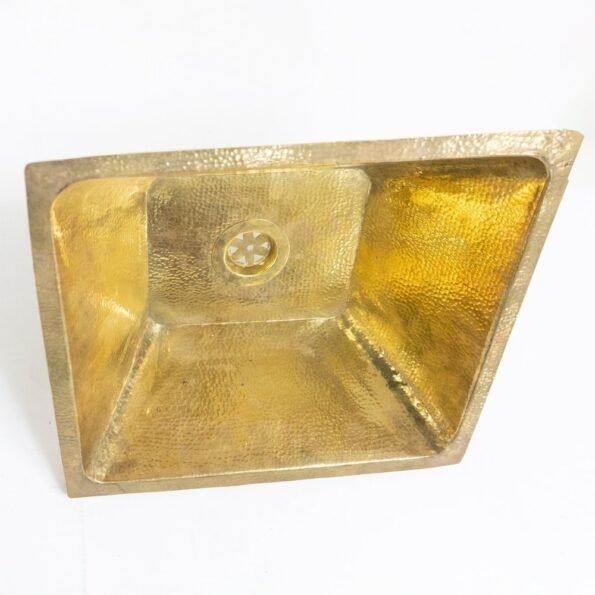 Handcrafted Undermount Hammered Brass Sink - Image 6