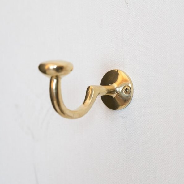 Handcrafted Unlacquered Brass Hooks For Wall - Image 9