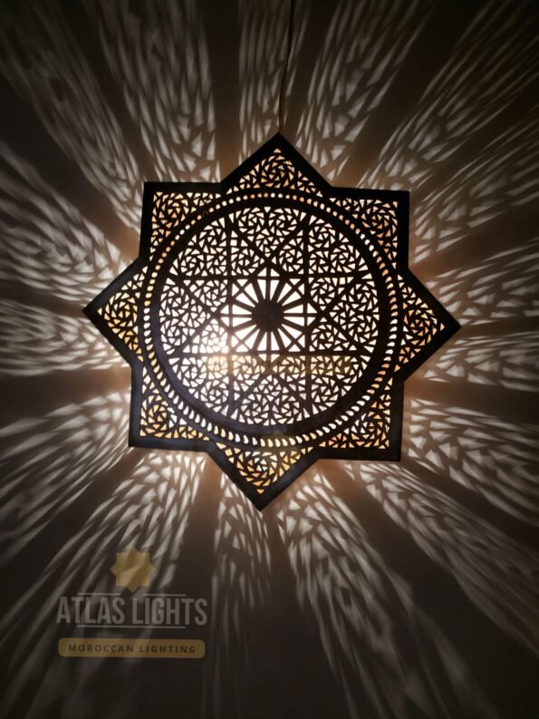 Moroccan Octagram Wall Sconce - Flush Mount Ceiling Light