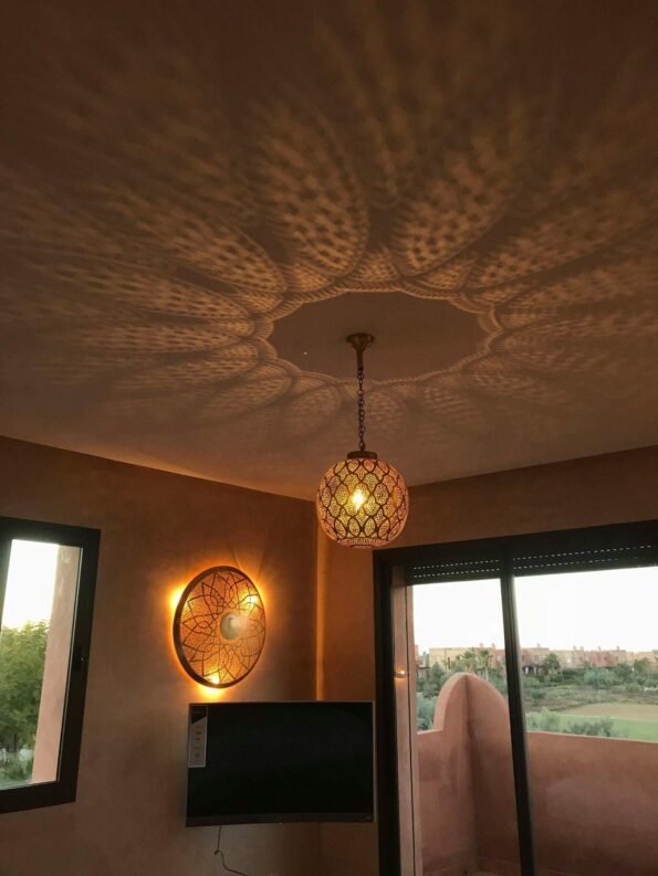 Moroccan Round Wall Sconce - Flush Mount Ceiling Light - Image 5