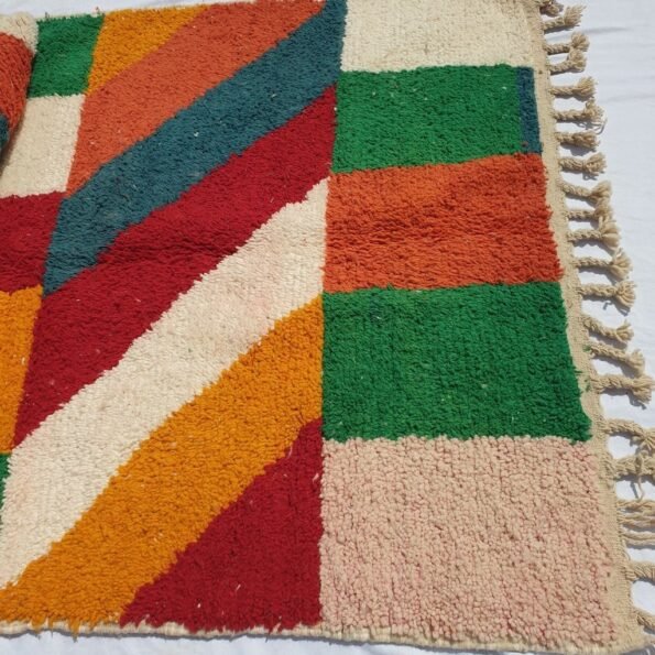 ACHERCHUR | 8x5 Ft | 2,5x1,5 m | Moroccan Colorful Rug | 100% wool handmade - Image 2