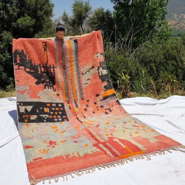 ACHYA | 9'4x6' Ft | 3x2 m | Moroccan Colorful Rug | 100% wool handmade