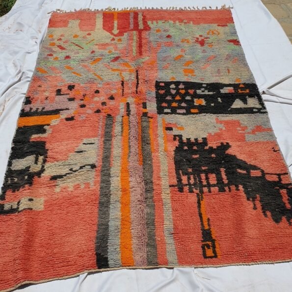 ACHYA | 9'4x6' Ft | 3x2 m | Moroccan Colorful Rug | 100% wool handmade - Image 4