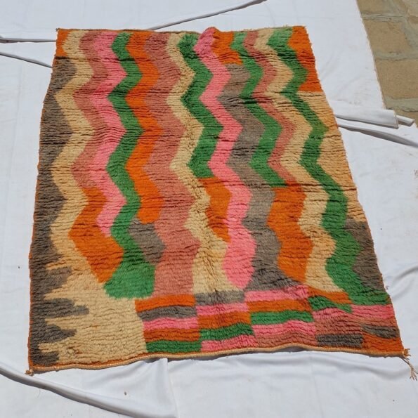 AEDA | 6x4'5 Ft | 180x140 cm | Moroccan Colorful Rug | 100% wool handmade - Image 4