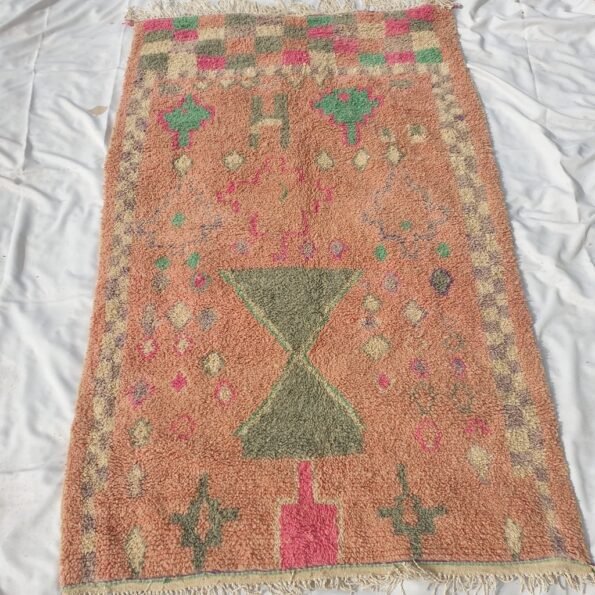 AGOUMI | 8x5 Ft | 2,5x1,6 m | Moroccan VINTAGE STYLE Colorful Rug | 100% wool handmade - Image 4