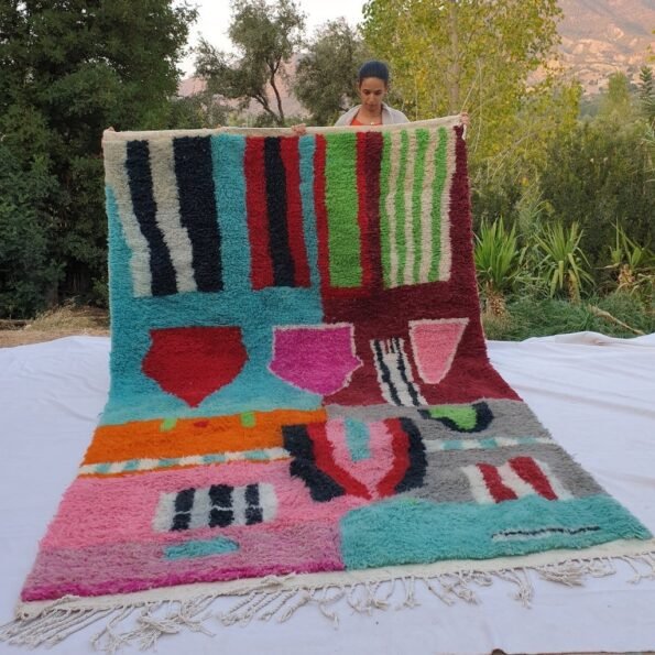 ALIN | 10x6'5 Ft | 3x2 m | Moroccan Colorful Rug | 100% wool handmade