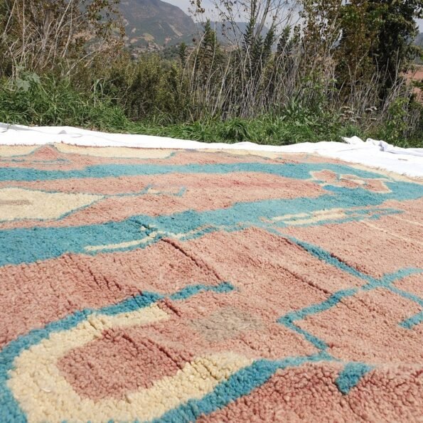 AZGER | 10x7 Ft | 3x2 m | Moroccan Colorful Rug | 100% wool handmade - Image 6