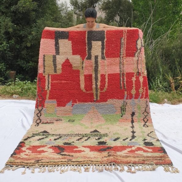 BADOUGH | 8'1x5'6 Ft | 2,50x1,70 m | Moroccan Colorful Rug | 100% wool handmade