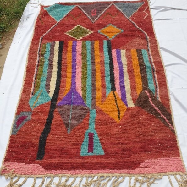 BAHA | 9'5x6 Ft | 3x2 m | Moroccan Colorful Rug | 100% wool handmade - Image 4