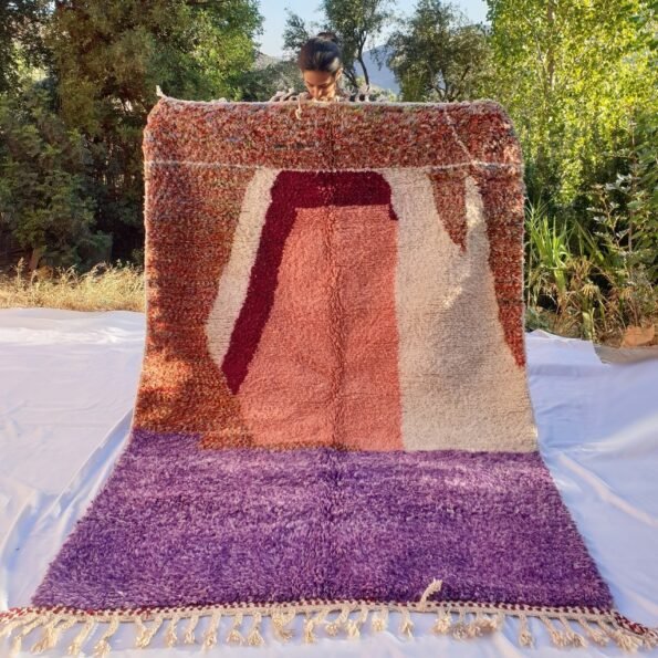 BARYA | 8'3x5'5 Ft | 2,52x1,68 m | Moroccan Beni Ourain Rug | 100% wool handmade