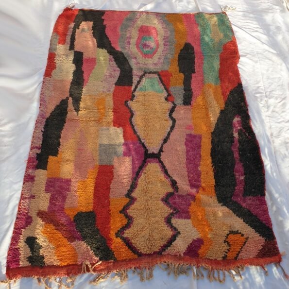 BASHA | 8x5'6 Ft | 2,5x1,7 m | Moroccan Colorful Rug | 100% wool handmade - Image 4